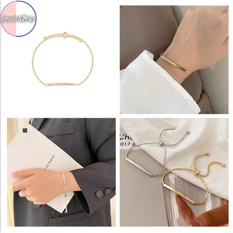 Vòng tay mạ bạc 925 họa tiết chữ phong cách cổ điển sành điệu cho nữ