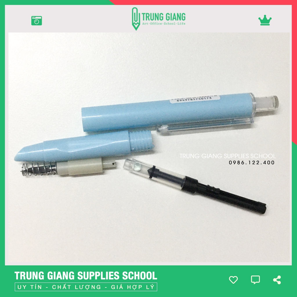 Bút máy bấm CG08 bút luyện chữ đẹp ngòi mài luyện nét thanh đậm dành cho học sinh tiểu học