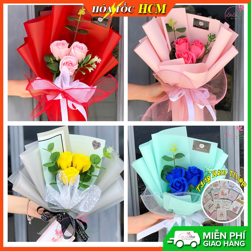 Bó Hoa Hồng Sáp Thơm 3 Bông - Hoa tặng mẹ 20/10, 8/3,quà tặng bạn gái valentine, sinh nhật