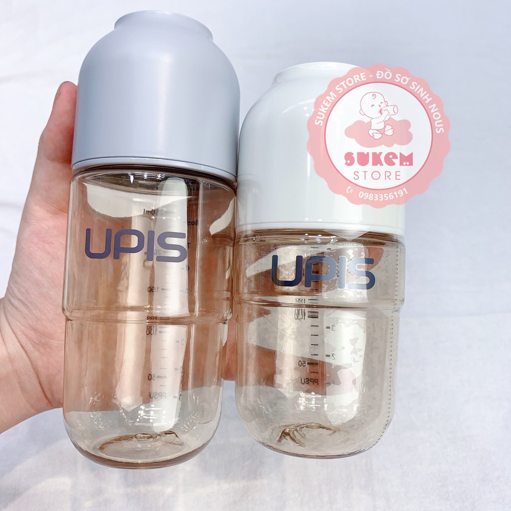 Bình Sữa UPIS Nhựa PPSU- Dung Tích 180ml/ 260ml- Hàng Chính Hãng Hàn quốc