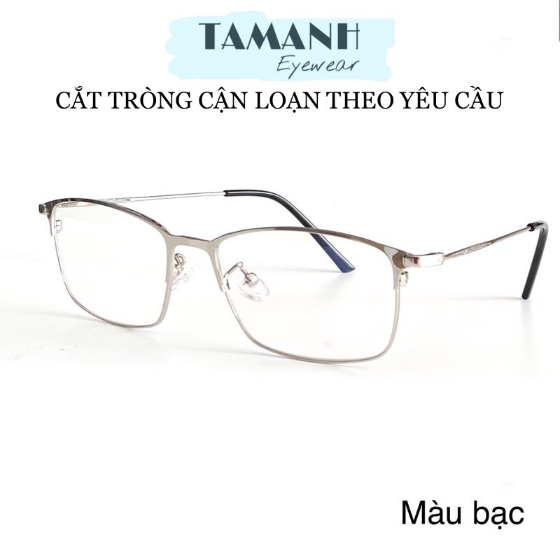 Gọng kính cận nam nữ  chất liệu kim loại dáng mắt vuông  thanh mảnh - NHẬN CẮT MẮT CẬN VIỄN LOẠN THEO YÊU CẦU