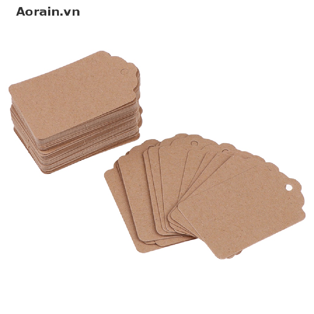 Bộ 100 Nhãn Giấy kraft Rỗng Kèm 20m