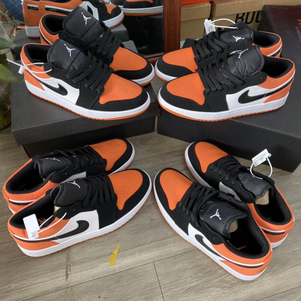 Giày thể thao nam nữ jordan 1 trắng cam thấp cổ thời trang | BigBuy360 - bigbuy360.vn