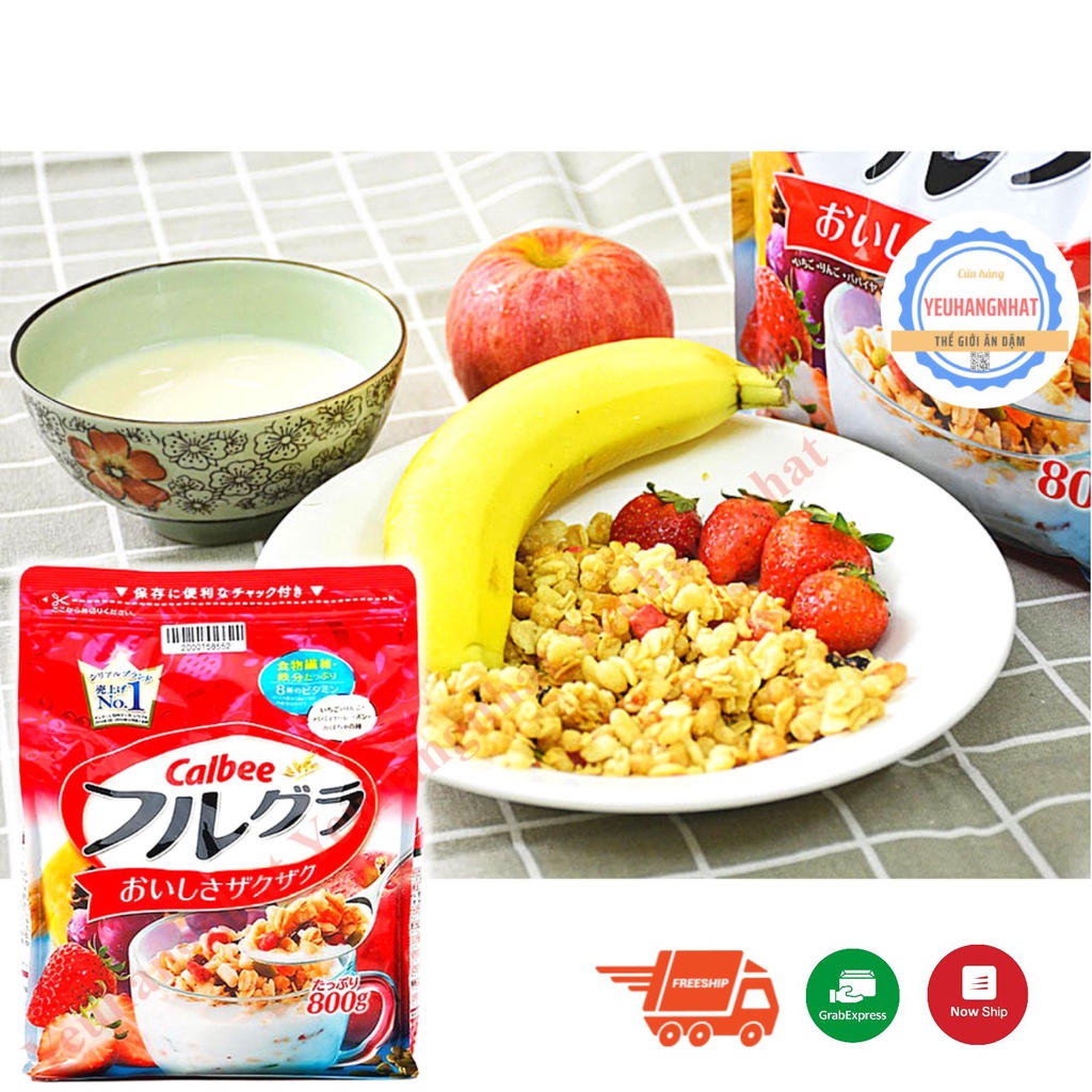 Ngũ cốc calbee ăn liền 750g Nhật Bản Ngũ cốc ăn sáng