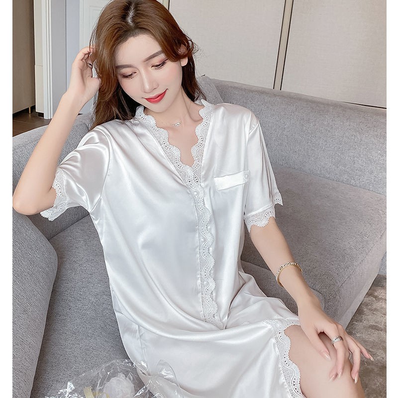 đồ ngủ Lụa Lạnh Mỏng Dáng Dài 2021 Thời Trang Xuân Hè Quyến Rũ Cho Nữ # 646 | BigBuy360 - bigbuy360.vn