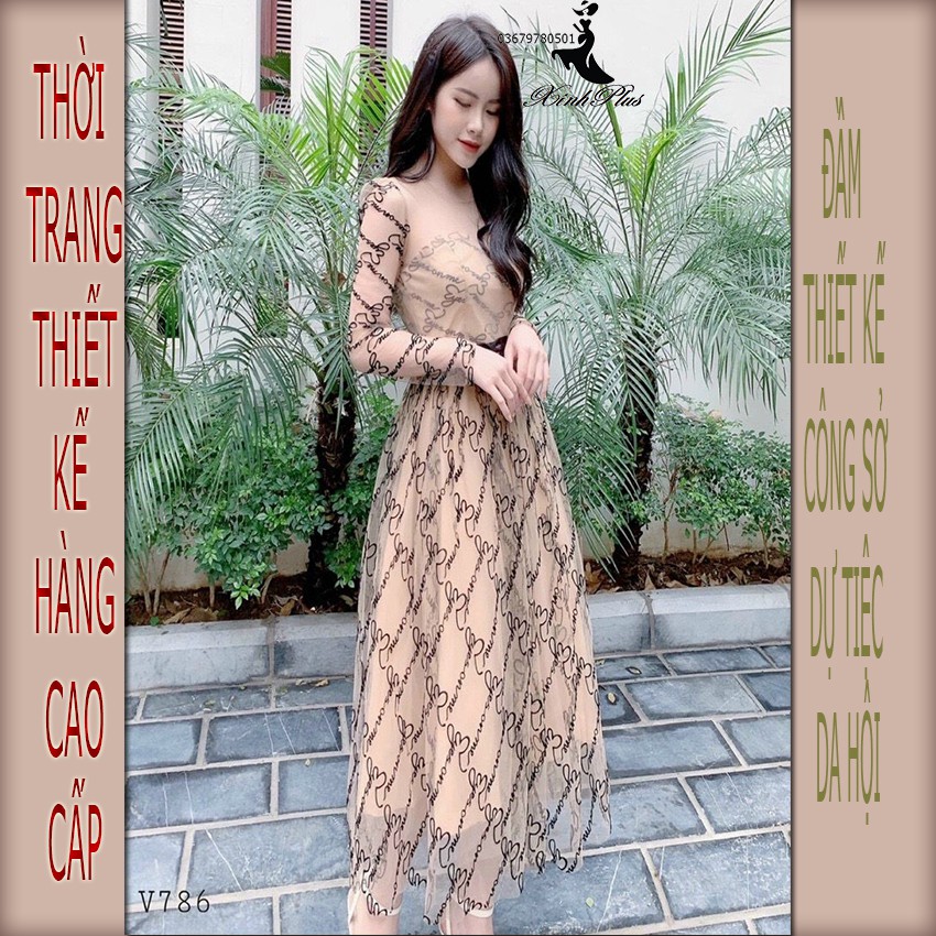 [Freeship 50K] Mẫu hottrend -Váy Nữ Voan Hoa Tay Dài , Đầm Xếp Ly Cổ Vuông Trẻ Trung Dành Cho Các Tình Yêu Dạo Phố