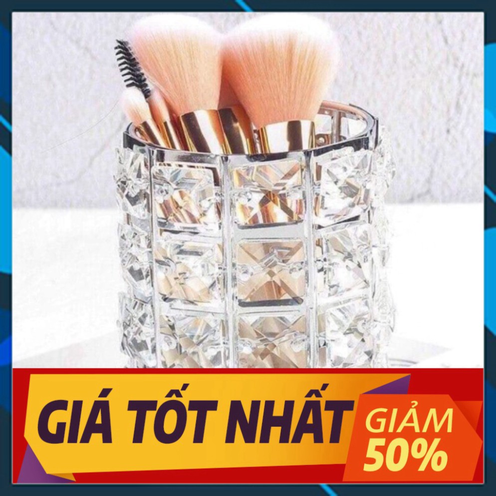 [Sale toàn shop] Lọ đựng cọ trang điểm pha lê