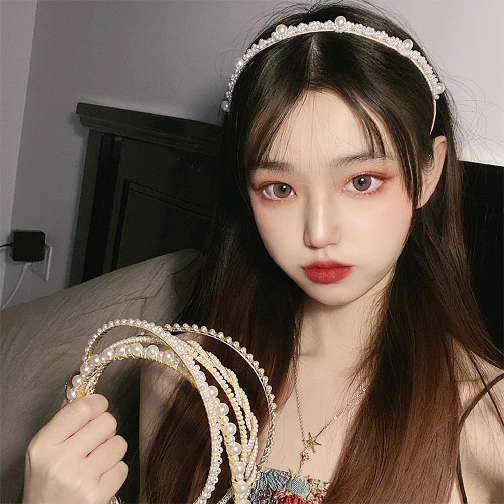Băng Đô Đính Hạt Ngọc Trai Thời Trang Hàn Quốc Dành Cho Nữ