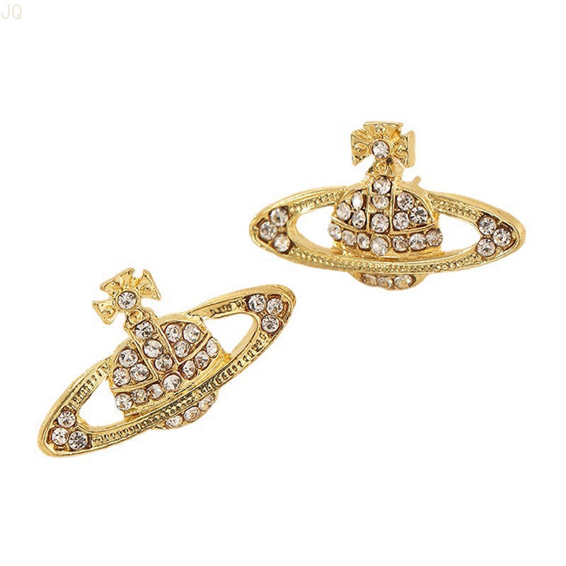 Đôi Bông Tai Hình Trái Tim Đính Đá Thời Trang Cho Nữ