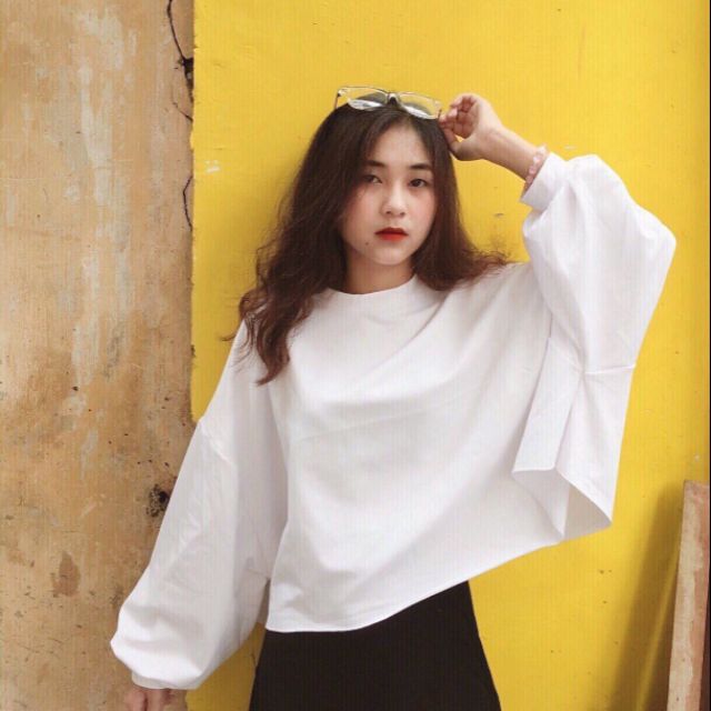 Áo thun croptop tay dai oversize cực chất 2019
