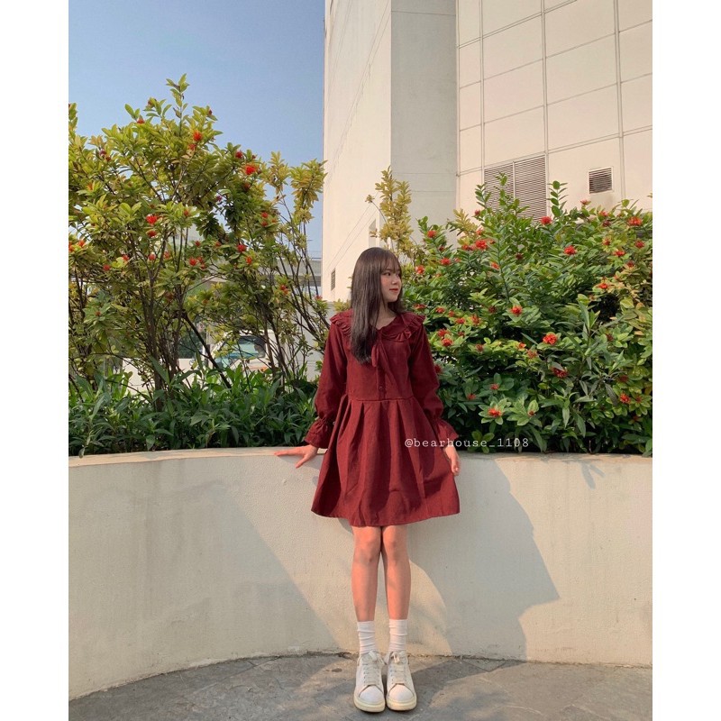 🌿 VÁY BABYDOLL THUỶ THỦ MÀU ĐỎ NHUNG 🌿 ĐẦM BABYDOLL !