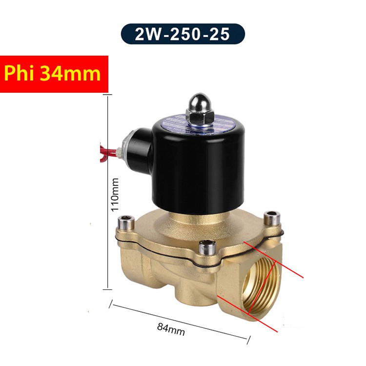 Van điện từ phi 34mm thường đóng tự động đóng mở nước bằng điện điện 220v