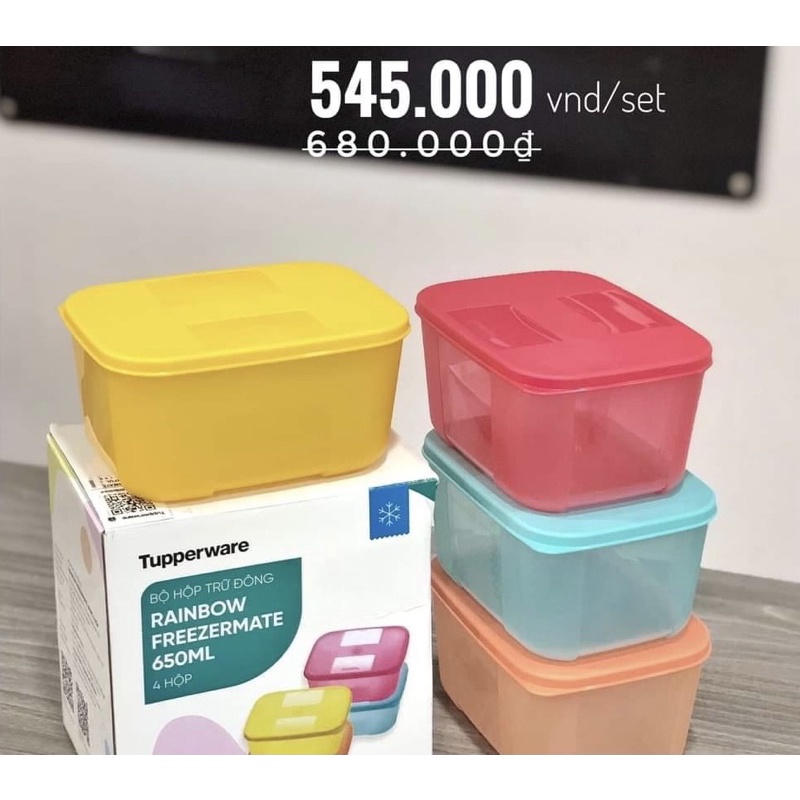 set hộp trữ đông 4 rainbow / 6 / fit set 7 / 8 hộp tách đông 16 tupperware