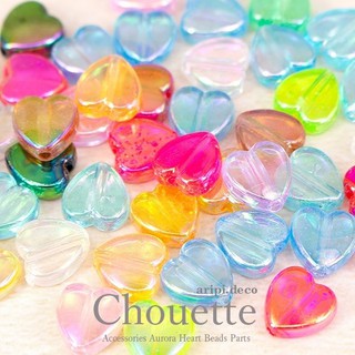 Charm, hạt nhựa tim sao hologram xỏ lỗ 2 đầu cực quang A32/ Nguyên liệu làm vòng tay