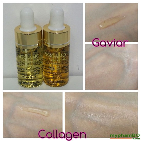 Bộ Serum ngừa lão hóa Bergamo Luxury Gold Collagen and Caviar 4chai x 13ml