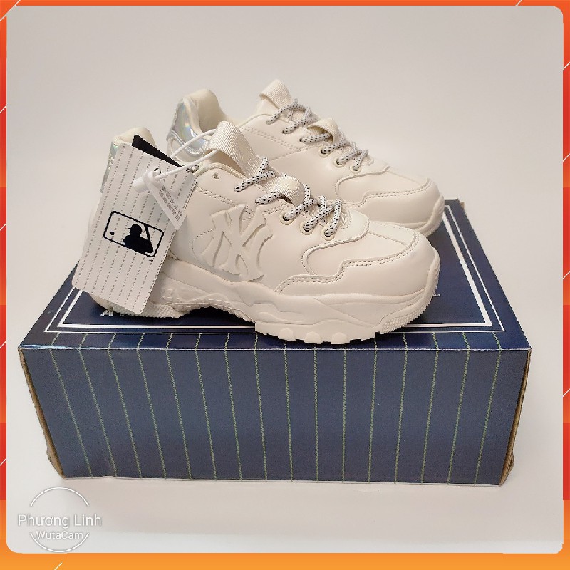 Giày thể thao nam nữ Boston NY LA màu kem, giày Sneakers nam nữ tăng chiều cao M56