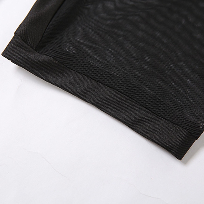 Quần Short Thể Thao Lưng Cao Phối Lưới Xuyên Thấu Gợi Cảm Cho Nữ
