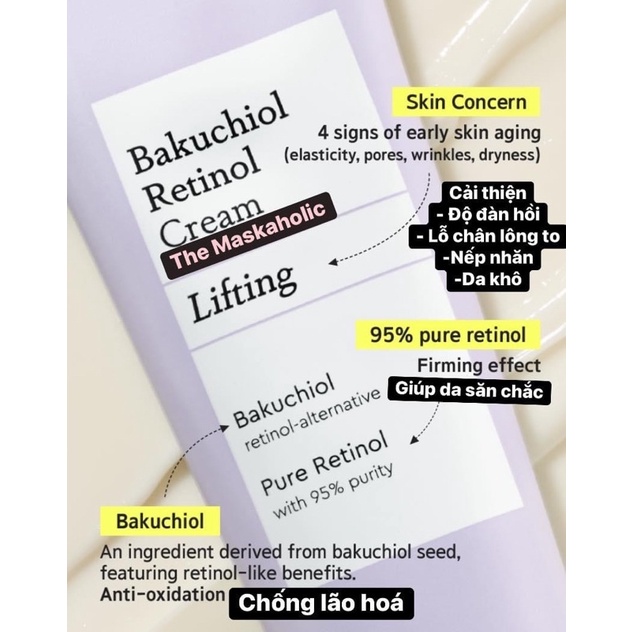 Kem dưỡng chống lão hoá Mamonde Bakuchiol Retinol, Blue Chamomile, Vitamin Panthenol 10, Probiotics Ceramide Cream