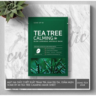 Mặt Nạ Giấy Chiết Xuất Tràm Trà Làm Dịu Da, Giảm Mụn Some By Mi Tea Tree Calming Mask Sheet
