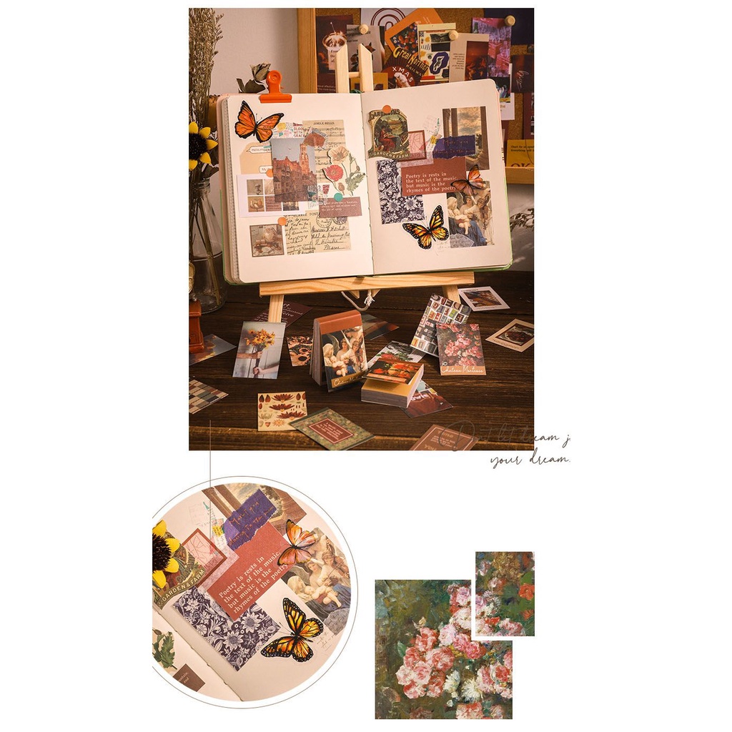 1 Gói 50 Miếng Dán Washi Dễ Thương Dùng Trang Trí Sổ Tay Diy