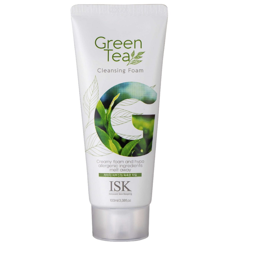 Sữa rửa mặt trà xanh Beauskin ISK Green Tea Foam Cleansing Hàn quốc 100ml/hộp