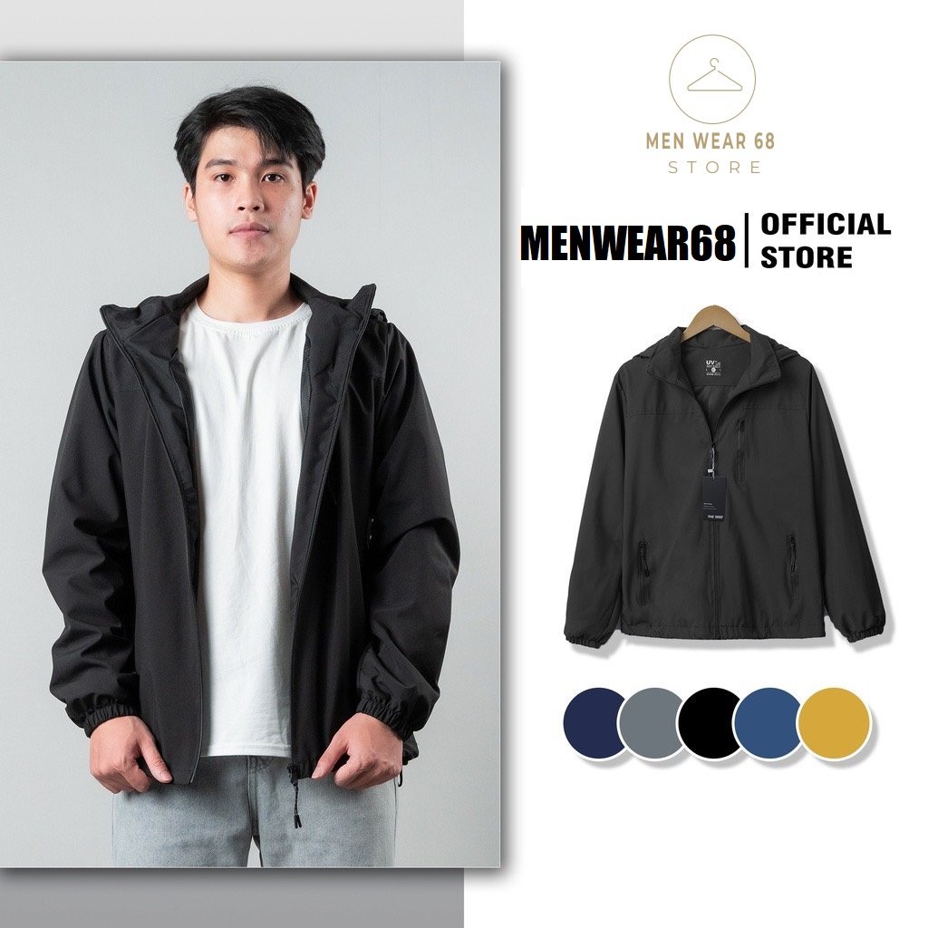 Áo Khoác Gió Thời Trang Chống Nước Hai Lớp Lót Lưới Unisex