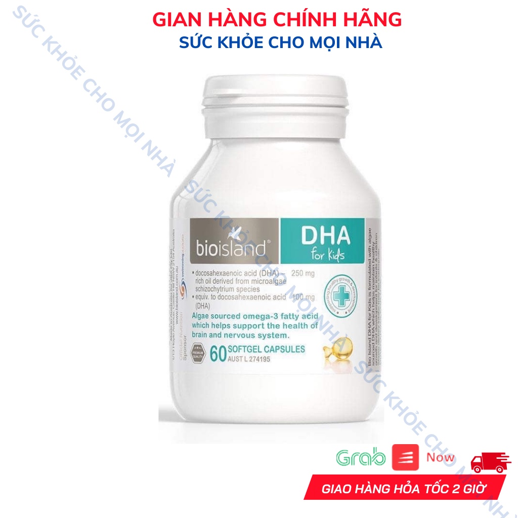 Bioisland DHA.Bổ Sung Giúp Bé Phát Triển Toàn Diện Trí Não.Lọ 60 Viên