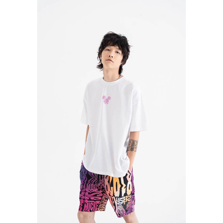 Quần Shorts BOO Unisex Vải Cotton Cao Cấp Họa Tiết Gradient Mickey BZL