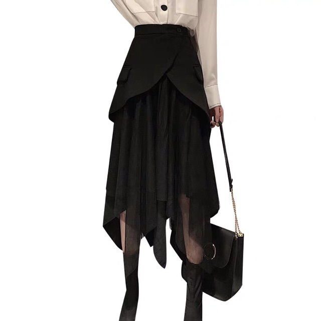 Chân váy 2 tầng pha ren