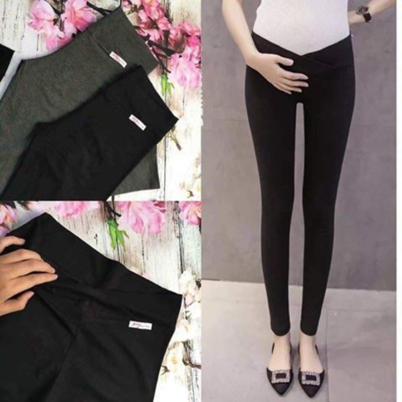 Quần bầu legging cạp chéo/ Quần bầu dài thun cotton co giãn thoải mái | BigBuy360 - bigbuy360.vn