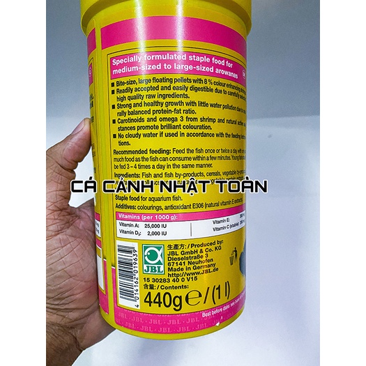 THỨC ĂN CAO CẤP CHO RỒNG JBL NOVO DRAGON ĐỨC HỦ 400G