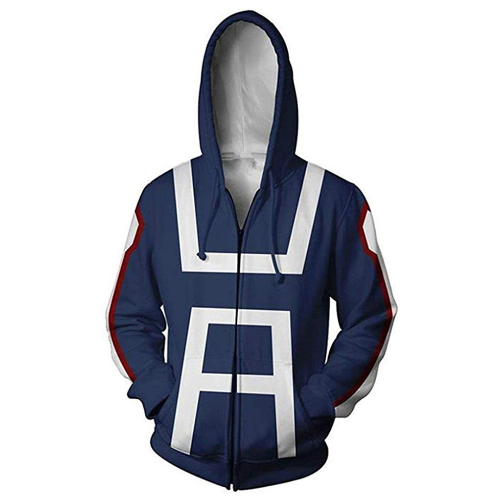 New 2020 3D My Hero Academia Áo nỉ Nam Thời trang Thường Anime Đàn ông Hoodie Cosplay Trang phục Áo khoác Thời trang dạo phố Dây kéo Áo khoác Hàng đầu