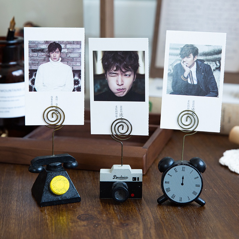 Retro Photo Holder Simulated Camera TV Message Notes Clip Postcards Clips