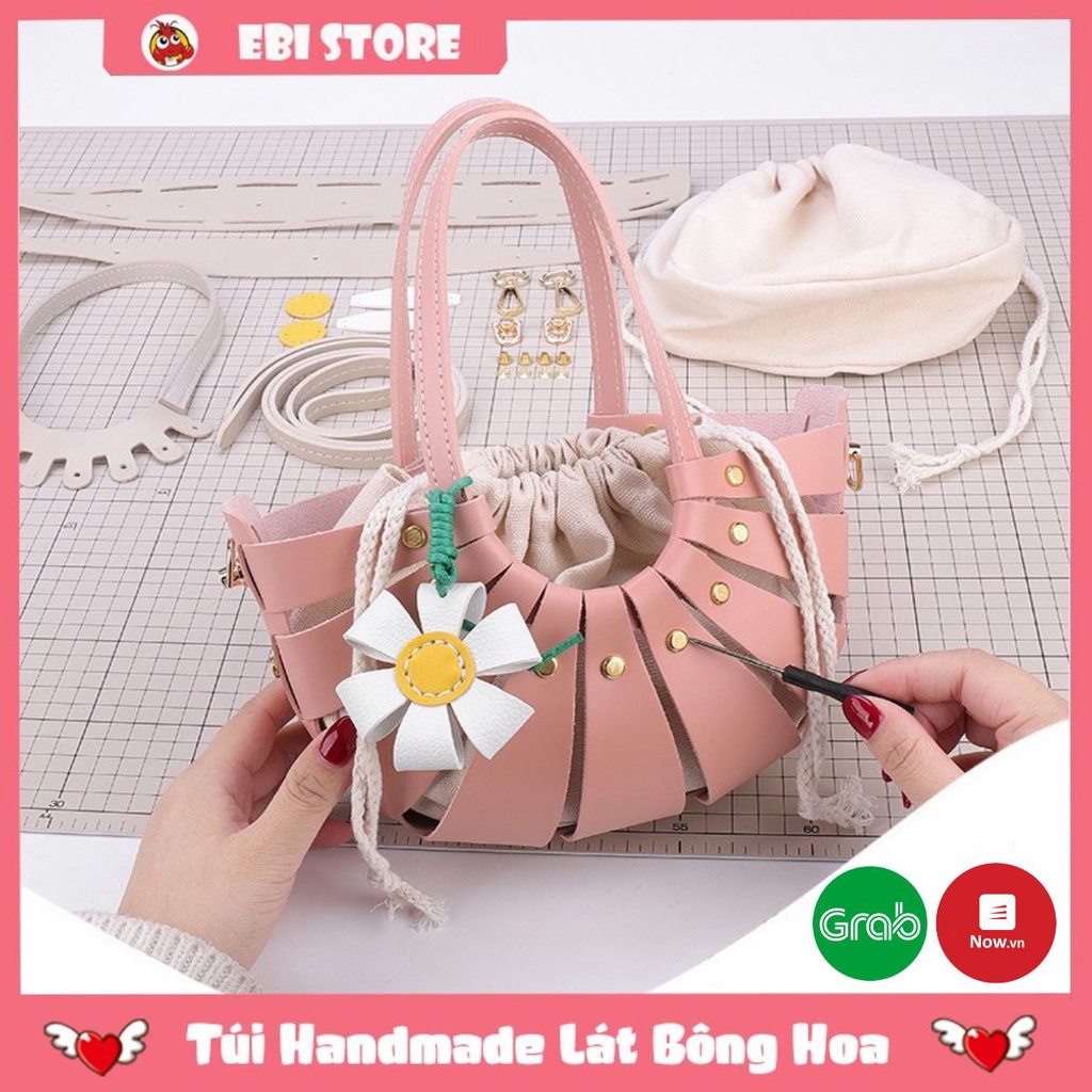 Túi Xách Handmade Lát Bông Hoa Xinh ❤️ Ebi Store - Freeship ❤️Set nguyên liệu túi tự đan DIY nữ Hot Nhất Năm