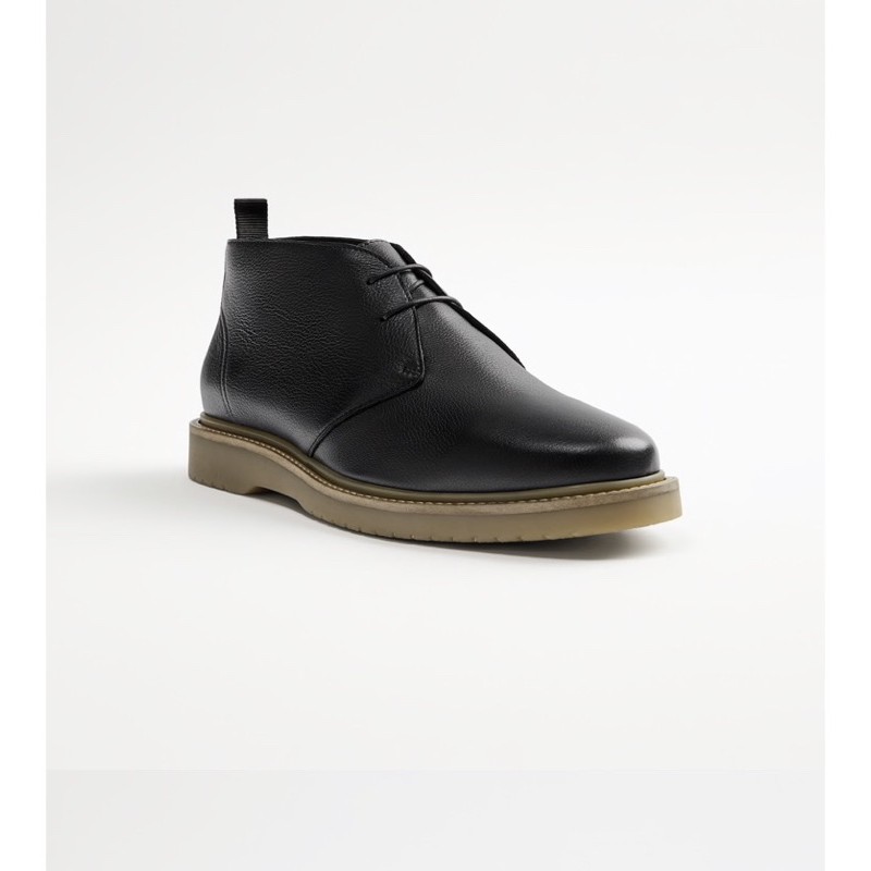 Giày tây Zara authentic LEATHER LACE-UP ANKLE BOOTS