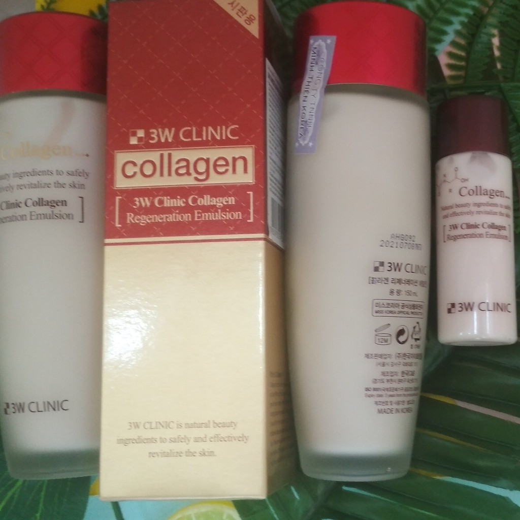 BỘ MỸ PHẨM CHĂM SÓC DƯỠNG TRĂNG CHỐNG LÃO HÓA DA MỸ PHẨM HÀN QUỐC CHÍNH HÃNG 3W CLINIC COLLAGEN SKIN CARE 3 ITEMS SET | BigBuy360 - bigbuy360.vn