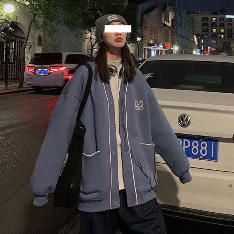 [ ẢNH THẬT ] ÁO KHOÁC CARDIGAN XANH HÀN QUỐC FORM RỘNG | BigBuy360 - bigbuy360.vn