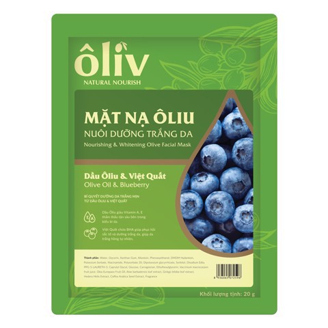 Mặt nạ dưỡng trắng da Oliv tinh chất dầu Oliu và Việt quất 20g