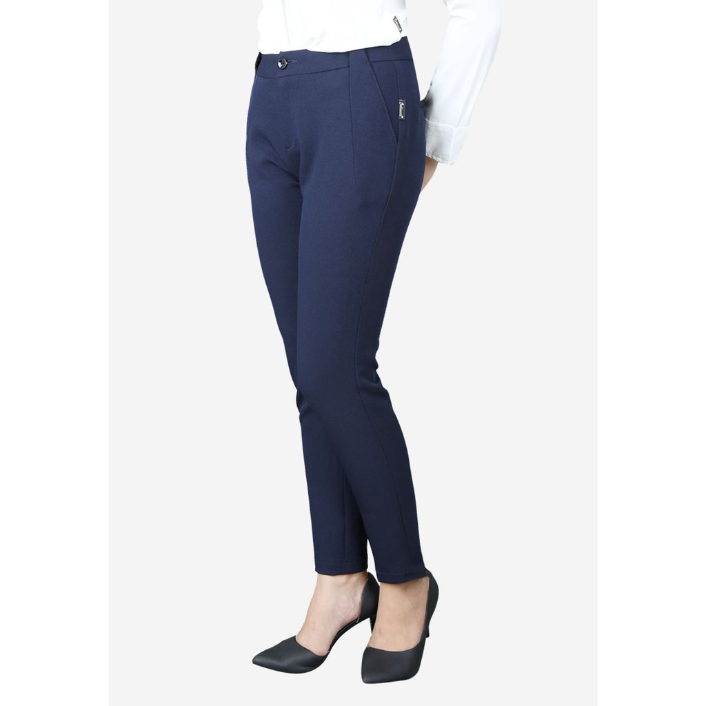 Quần ống côn chéo tím than đỉa liền túi 2 li trước 1 khuy The One Fashion QL166TT1