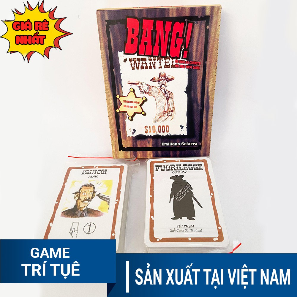 Bộ đồ chơi thẻ bài Bang Việt hóa - Board game Mafia bắn súng - Game thẻ bài nhập vai trí tuệ, hấp dẫ