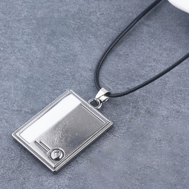 flowersqueen Vòng Cổ Mặt Vuông Kim Loại Độc Đáo Cho Nam
