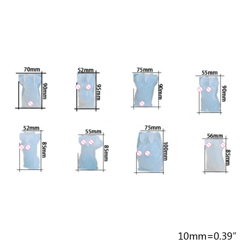 Khuôn silicone tạo hình cơ thể người trang trí 3d