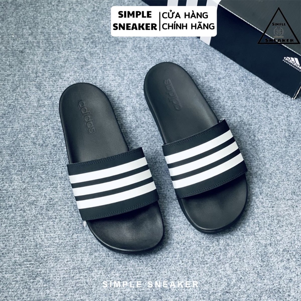 Dép Adidas Chính Hãng 🔴FREESHIP🔴Adidas Adilette Comfort Slides Black White Chính Hãng - Dép Thời Trang Đế Mềm AP9971