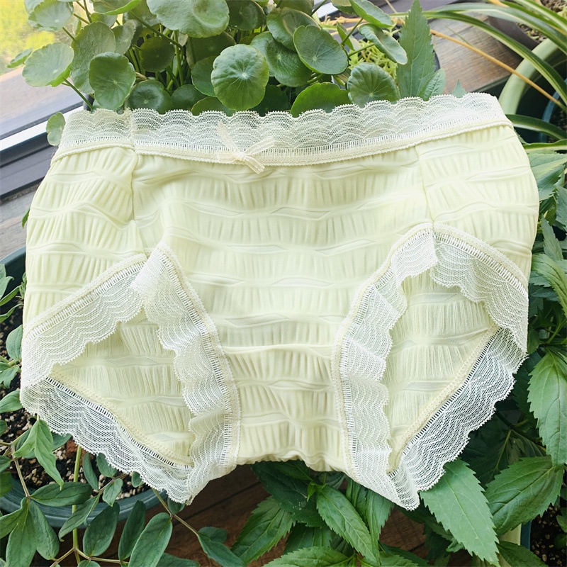 Quần Lót cotton Mềm Mại Không Đường May Lưng Vừa Xếp Ly Thoải Mái Thoáng Khí Phong Cách Nhật Bản Cho Nữ
