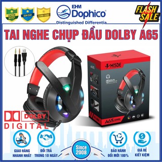 Tai nghe game thủ Dolby A65 ( Misde ) – Tích hợp Mic – Tăng giảm âm lượng – Jack 3.5 và Jack USB – Bảo hành 12 tháng