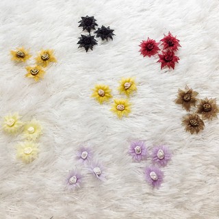 Hoa voan bông voan 3d hoa hướng dương đính áo