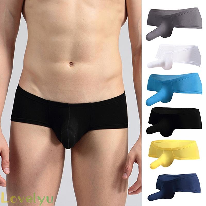 [ FAST SHIPPING ]Briefs Thong Sexy Boxer Briefs Soft Solid color Trunks With Sheath Bulge Pouch
