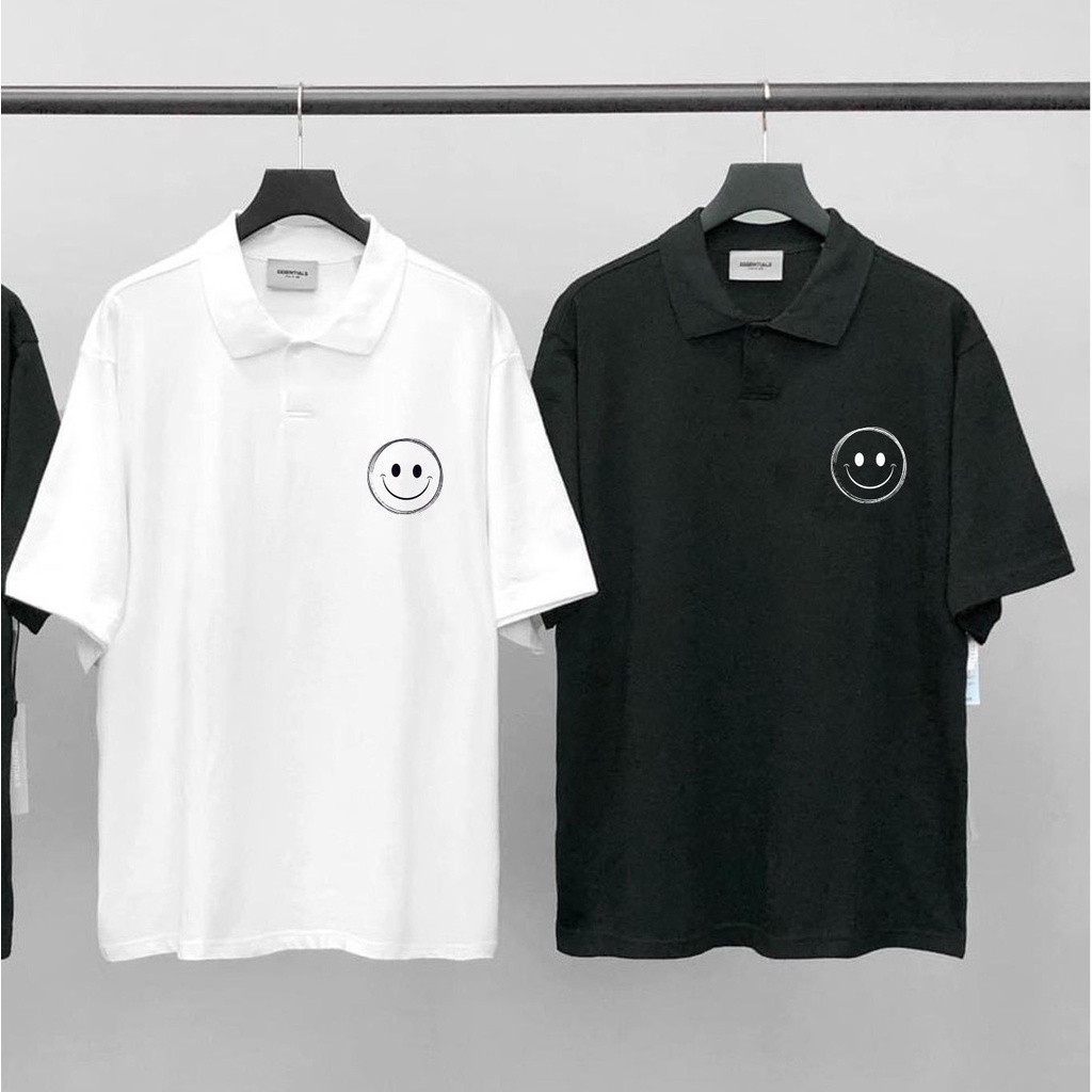 Áo Polo mặt cười nam nữ dáng unisex, Áo phông có cổ Form Rộng Trẻ Trung, Năng Động Mamen Shop