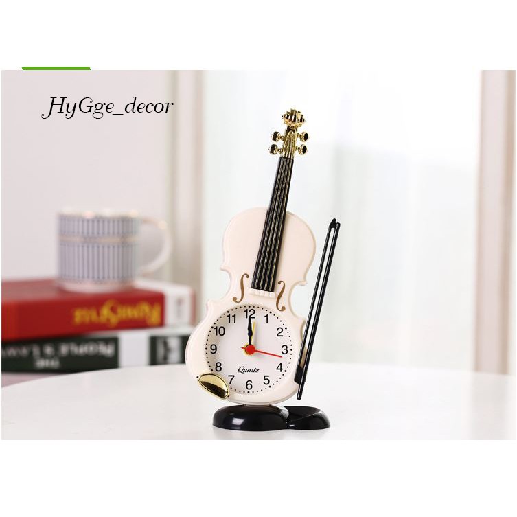 Đồng hồ báo thức để bàn đàn VIOLIN  trang trí chỗ làm việc