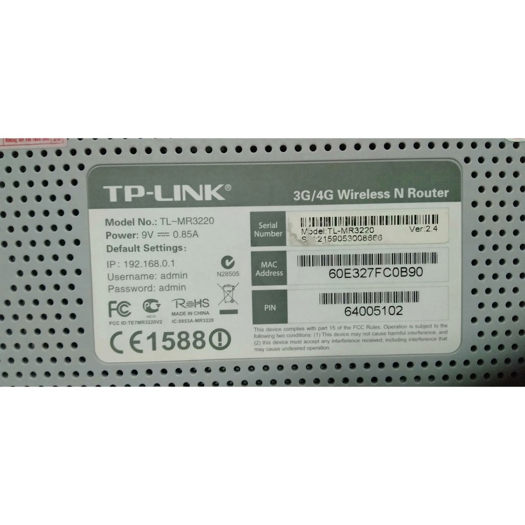 Bộ Phát Wifi 3G/4G TPLINK TL-MR3220 (Cũ) Vỏ Vàng.